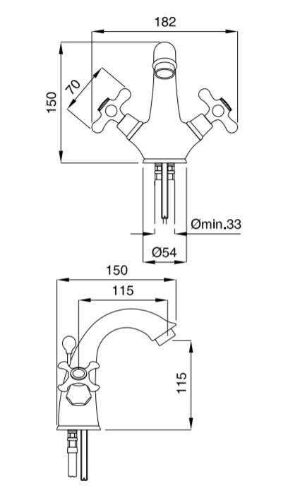 Bugnatese OLD’ 800 Mosdócsaptelep leeresztővel