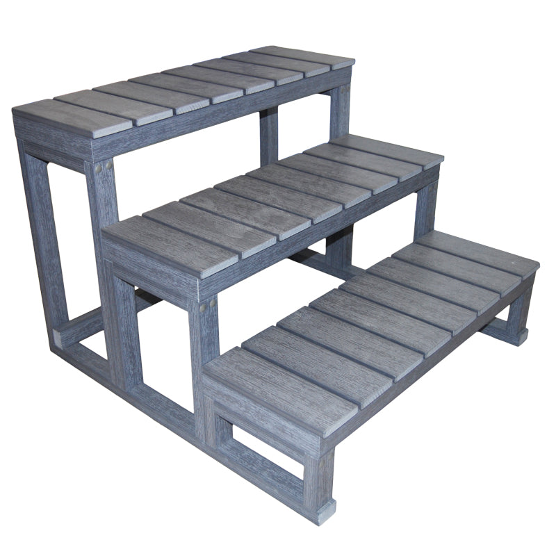 Jakuzzi lépcső fa hatású 3 fokos