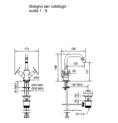 Bugnatese ORION Bidé csaptelep leeresztővel