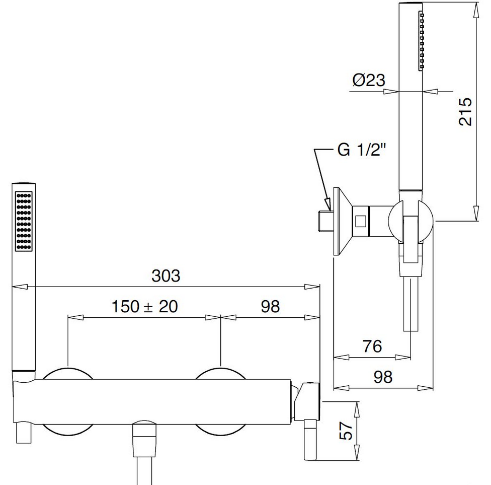Bugnatese ORION Zuhanycsaptelep zuhanyszettel