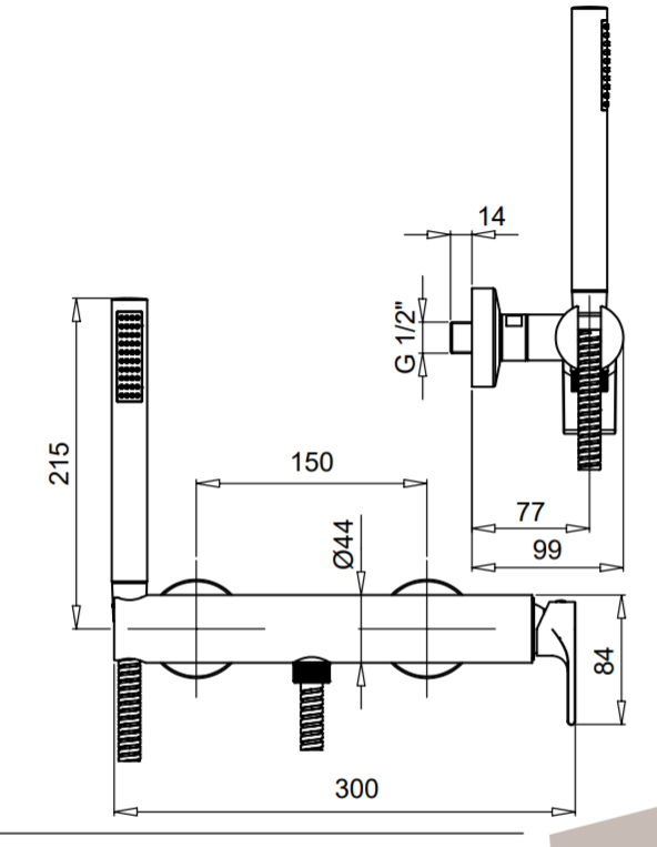 Bugnatese SIMPLE Zuhanycsaptelep zuhanyszettel