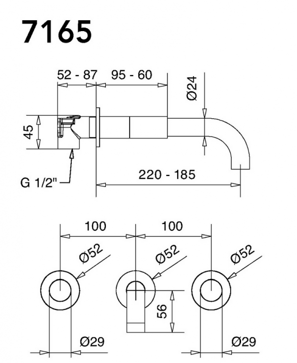 Bugnatese MOON Fal alatti mosdócsaptelep 19 cm kifolyóval