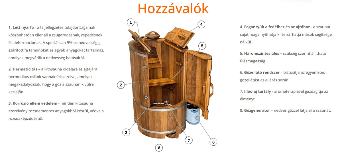 Ovális Fitoszauna mini szauna