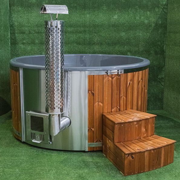 Revolution-Hot Tube AKCIÓS  Kiállítási darab Kerek Üvegszálas dézsa integrált kályhával