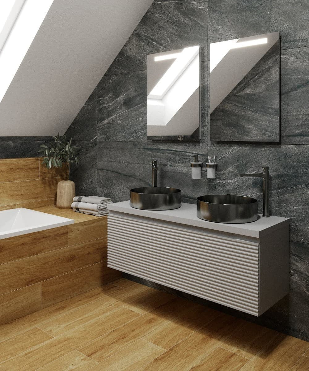 Mosdókagyló pultra pisztolyfém SAT Aurum 38x38 cm