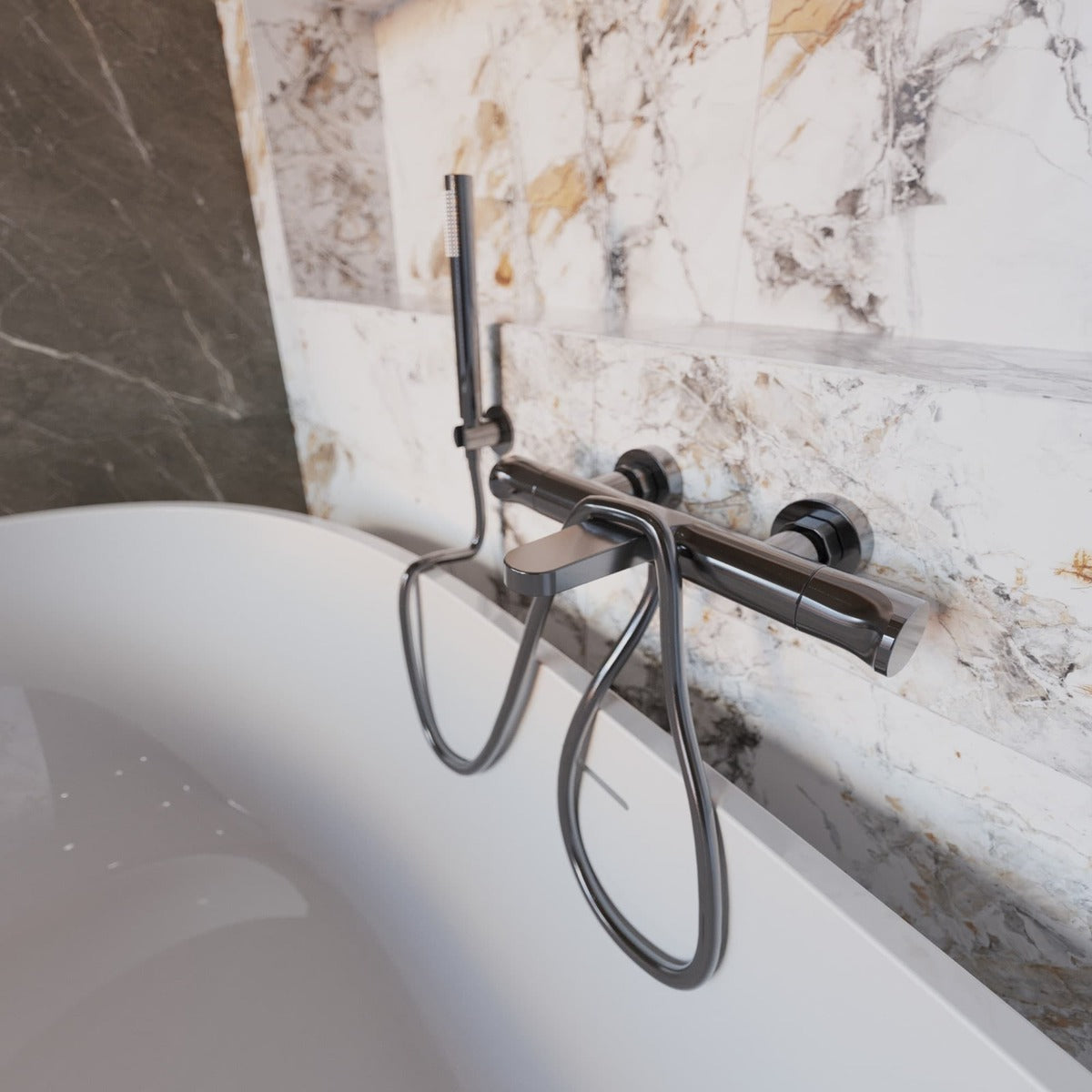 Kád csaptelep SAT DARK zuhanyszett nélkül PVD Gun Metal