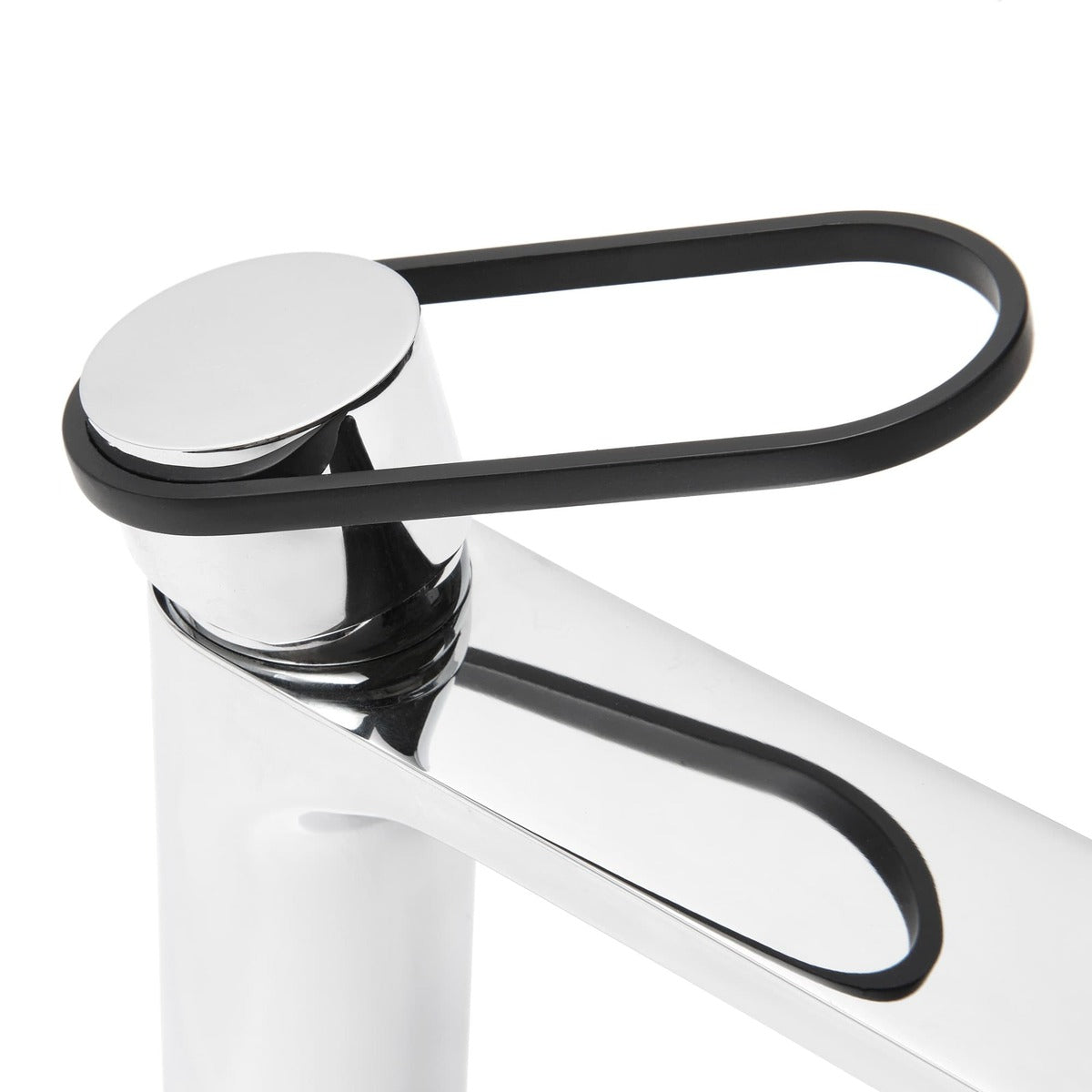 Mosdó csaptelep SAT Fusion leeresztőszelep nélkül kerek fekete karral