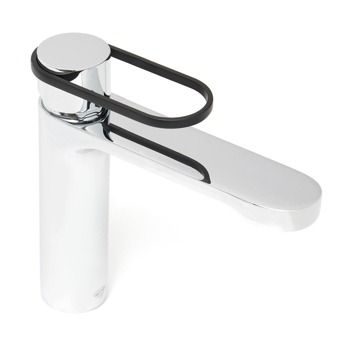 Mosdó csaptelep SAT Fusion leeresztőszelep nélkül kerek fekete karral