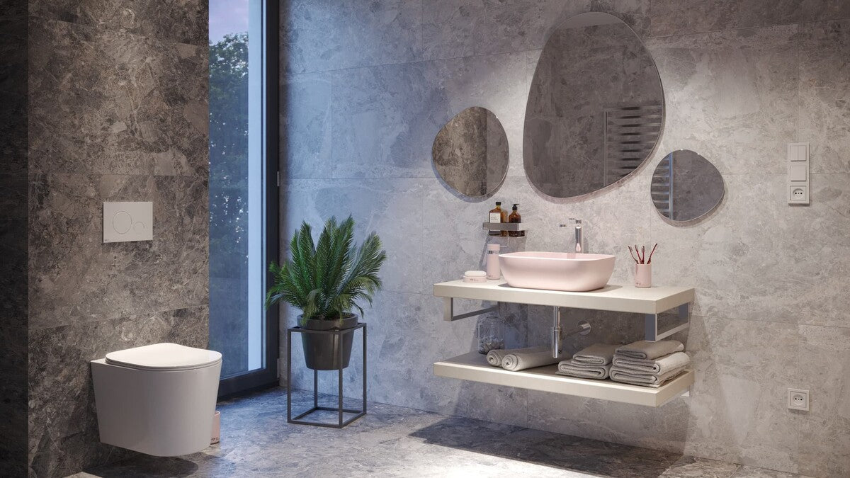 Mosdó lapra Infinitio 45,5x32,5 cm rózsaszín színben matt