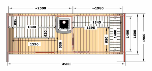 Hobbit szaunaház 450x190 cm
