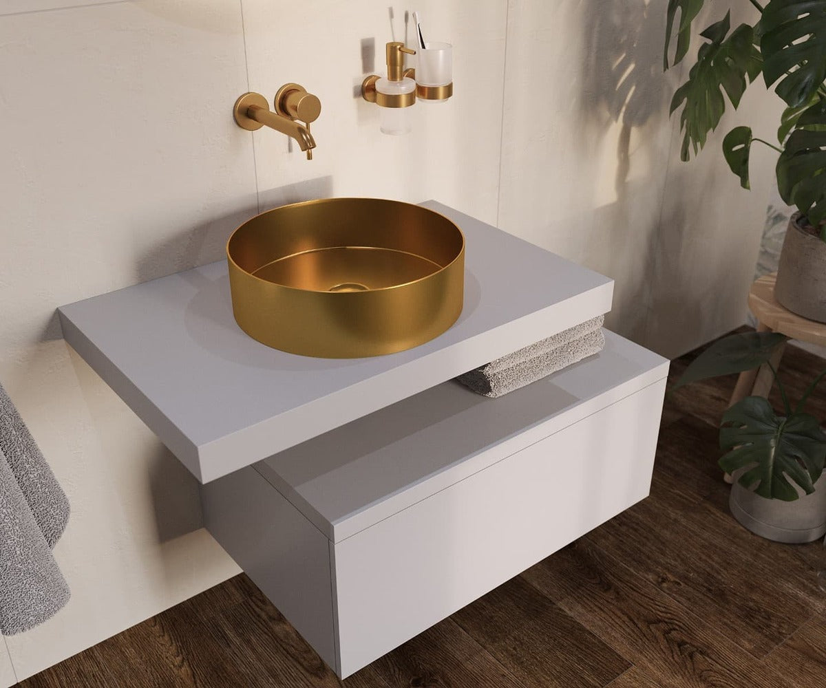 Mosdókagyló pultra arany Aurum 38x38 cm