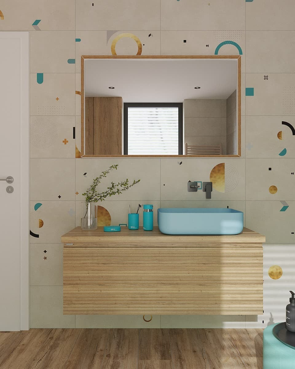 Mosdó lapra Infinitio 50x39 cm kék színben matt felülettel