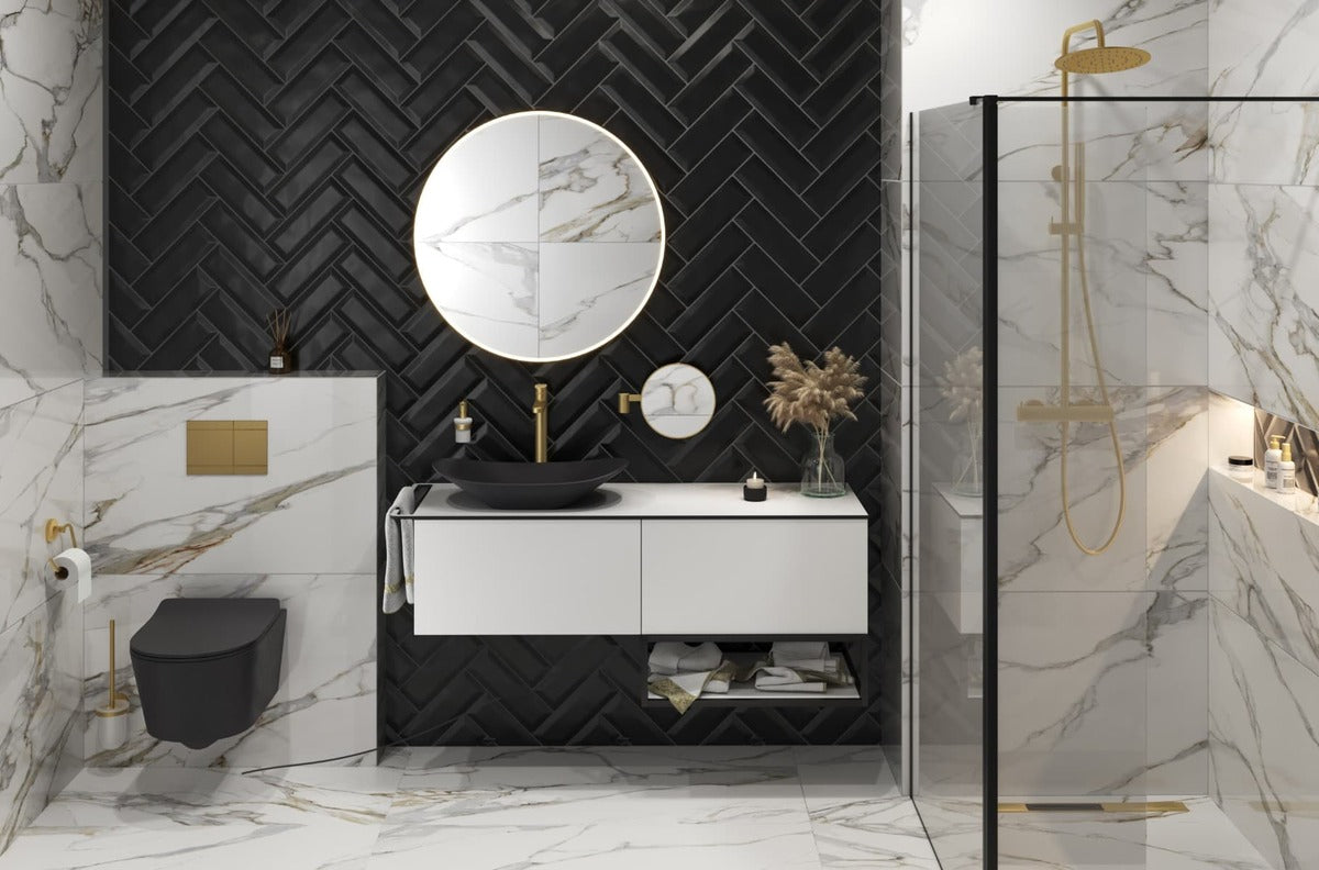 Mosdó lapra Infinitio 61,5x36 cm fekete színben matt felülettel