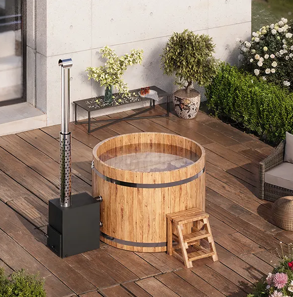 Revolution-Hot Tube Kerek fa dézsa külső kályhás