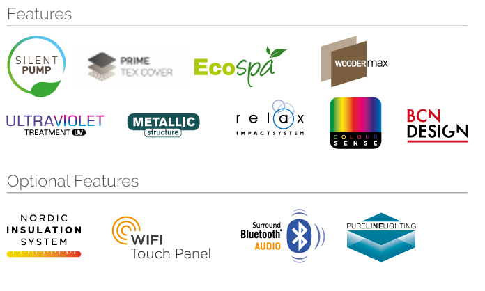 Revolution-spa Lounge City jakuzzi 198x198x76 cm