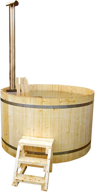 Észt Lucfenyő dézsa beépített kályhával