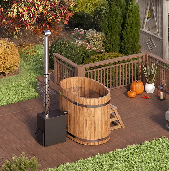 Revolution-Hot Tube Ovális fa dézsa külső kályhás