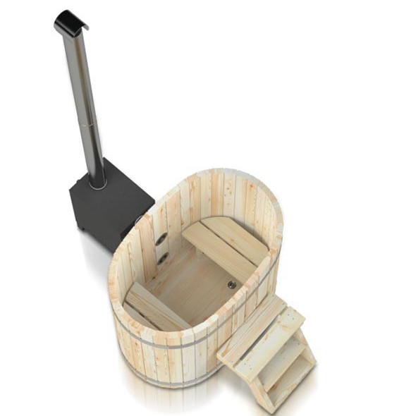 Revolution-Hot Tube Ovális fa dézsa külső kályhás