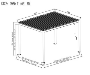 Revolution Pergola Pure White 300x400x250 cm