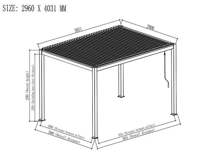 Revolution Pergola Dark Grey 300x400x250 cm