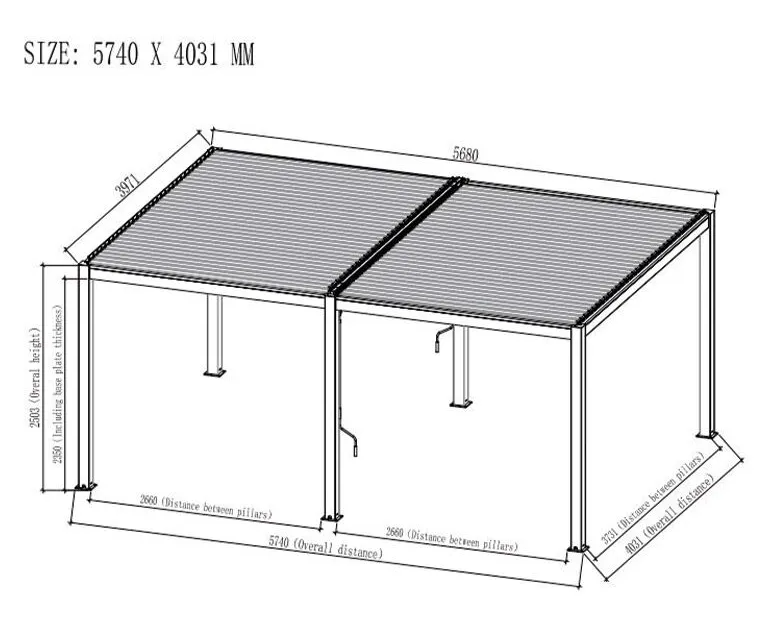 Revolution Pergola Dark Grey 600x400x250 cm