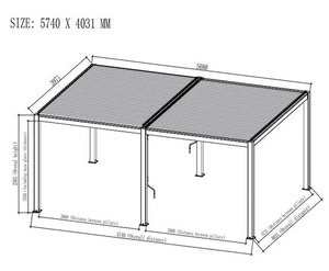 Revolution Pergola Dark Grey 600x400x250 cm