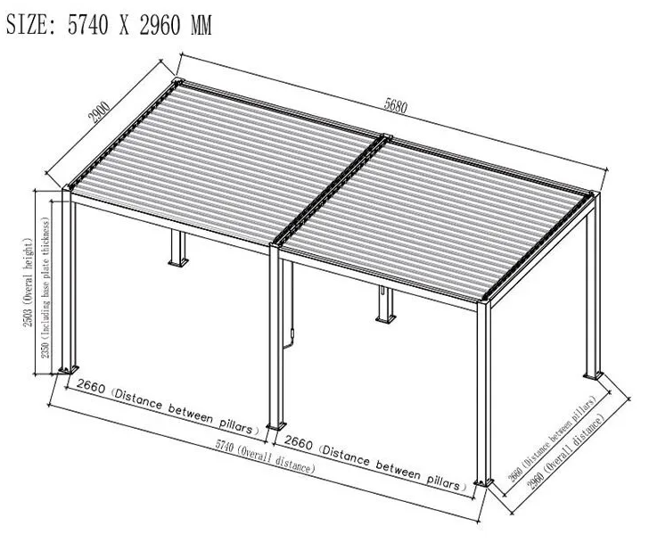Revolution Pergola Pure White 600x300x250 cm