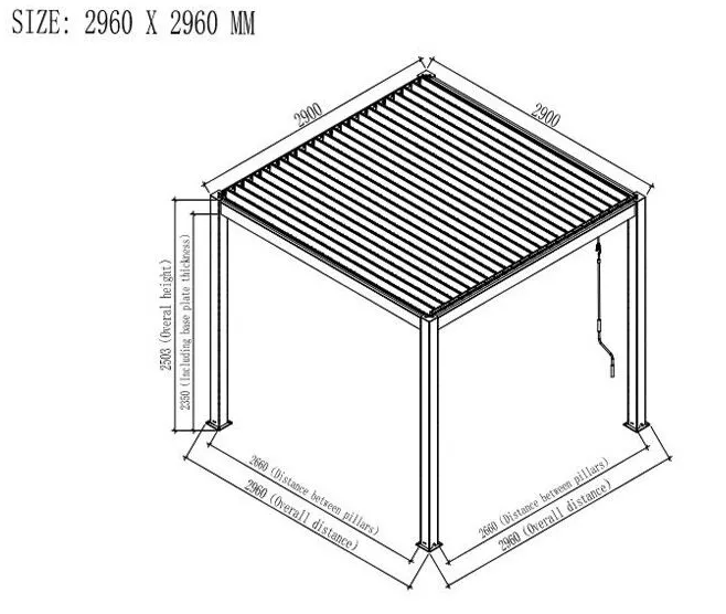 Revolution Pergola Pure White 300x300x250 cm