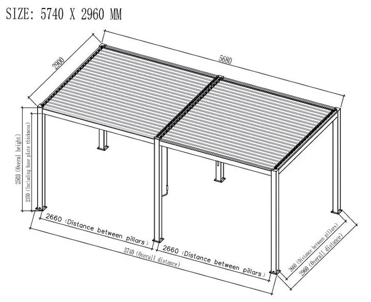 Revolution Pergola Dark Grey 600x300x250 cm