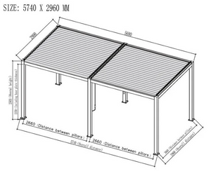 Revolution Pergola Dark Grey 600x300x250 cm