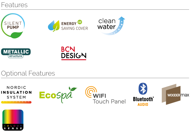 Revolution-spa Touche5 jakuzzi 216x216x74 cm