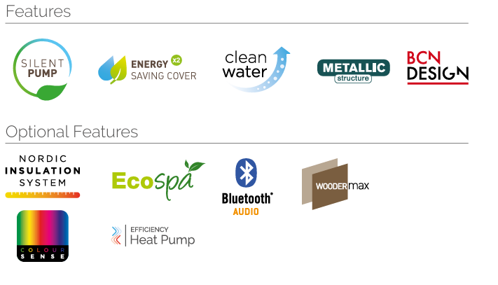 Revolution-spa Touche jakuzzi 216x166x74 cm